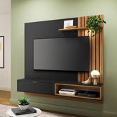 Trueliving Wall-Mounted Modern Tv Unit with Shelf & Drawers 137.2 L x 33 W x 109.2 H